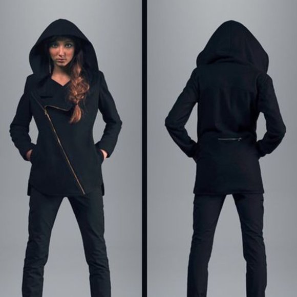 Betabrand Jackets & Blazers - Betabrand Work and Play Hooded Jacket in Black